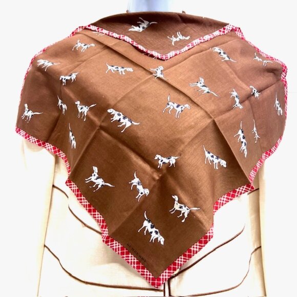 Burberry Accessories - Unused- DOGS Burberry Men-Women Miniscarf/Handkercotton 19" Dark Brown Nova(85